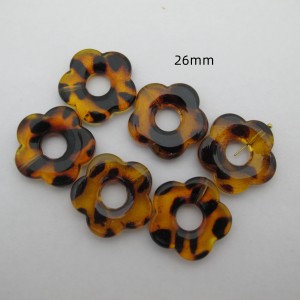 20 Pcs Leopard Flowers 26mm Acrylic - Series 2