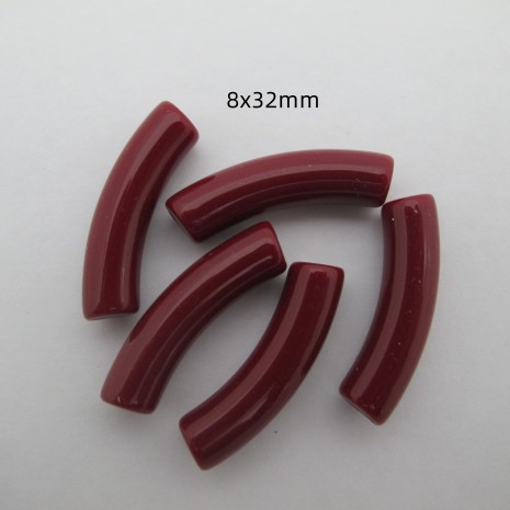 50 pcs red boron tubes 8 x 32 mm acrylic