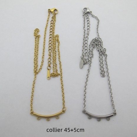 Stainless steel spacer necklace 45+5cm