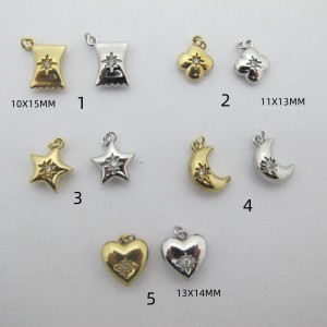 10 pcs stainless steel rhinestone charms