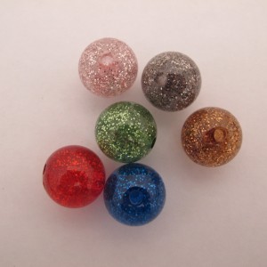 10 pcs Boules pailletée 16mm acryliques