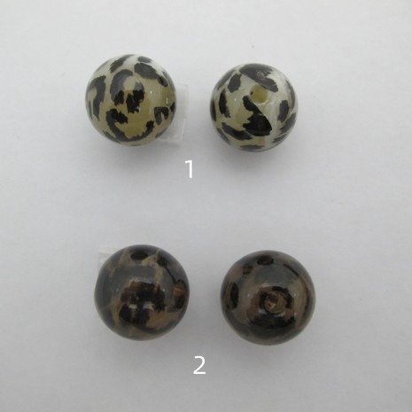 10 pcs Leopard Balls 16mm acrylic