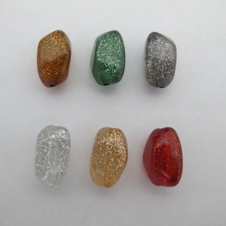 10 pcs Perles pailletée 12x20mm en acryliques