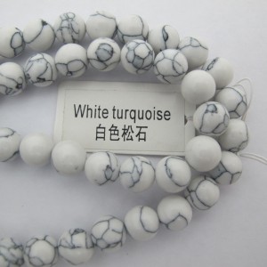 Round Howlite Pearl Necklace 40cm