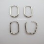 10 pcs Trombone Hoop Earrings 2.5x16x22 mm stainless steel