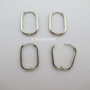 10 pcs Créoles Trombone 2.5x16x22 mm acier inoxydable