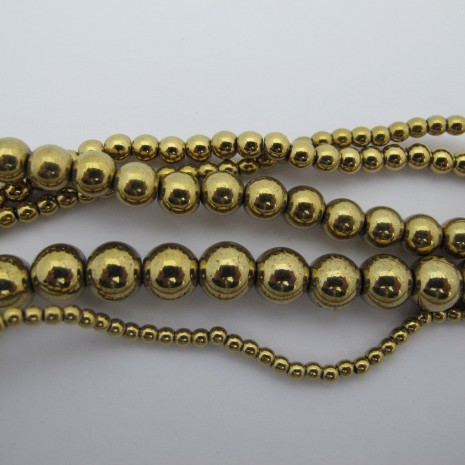 Round golden hematite - 40cm strand