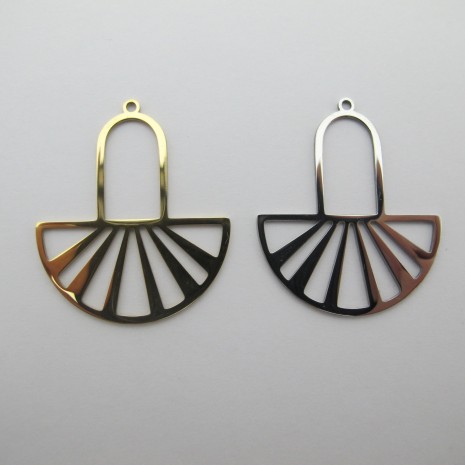 Openwork sun pendant, 30x35 mm, stainless steel