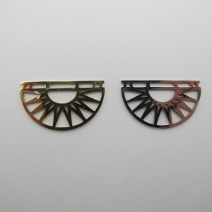 10 openwork sun connectors, 17x30 mm, stainless steel