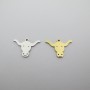 10 Buffalo Head Charm 14x20mm in Stainless Steel