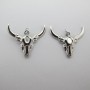 4 Buffalo head charm 22x25mm in stainless steel