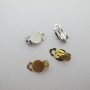 10 Clips d'oreilles plateau 10 mm avec trou en acier inox