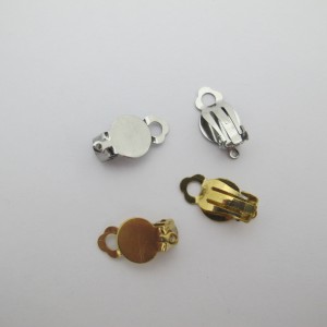 10 Clips d'oreilles plateau 10 mm avec trou en acier inox