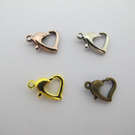 20 pcs fermoir coeur en métal