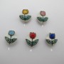 10 ceramic tulip-shaped beads, 14x15mm