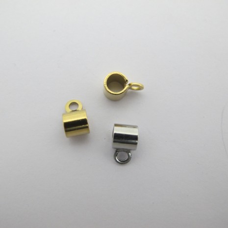 10 pcs Attaches pendentifs 9x5mm - 4mm en acier inox