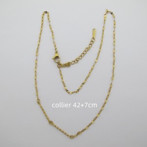 Collier Intercalaires acier inoxydable 42+7cm