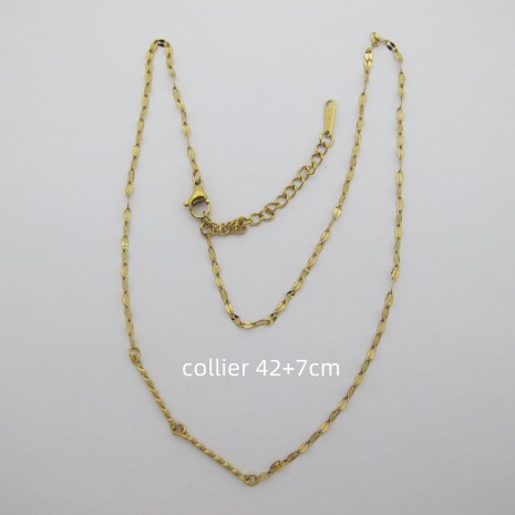 Collier Intercalaires acier inoxydable 42+7cm