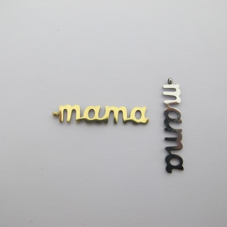 10 pcs Pendentif mama 32x6mm acier inoxydable