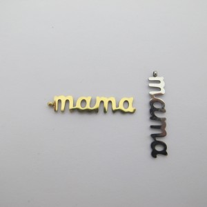 10 pcs Pendentif mama 32x6mm acier inoxydable