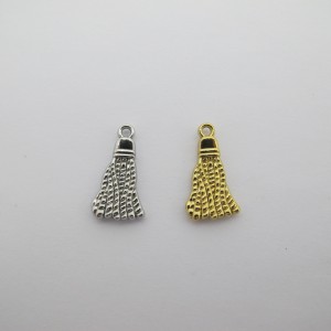 10 pcs Pendentif pompon 21x11mm acier inoxydable
