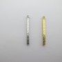 2 textured bar-shaped charms, 25x2mm, stainless steel