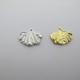 2 Ginkgo Leaf Pendant, 17x13mm, Stainless Steel