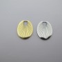 2 oval openwork pendants, 20x16mm, stainless steel
