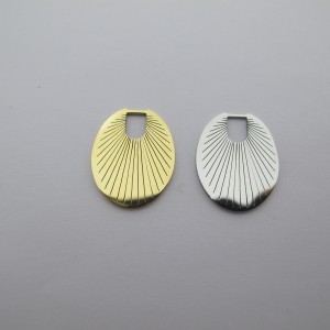 2 oval openwork pendants, 20x16mm, stainless steel
