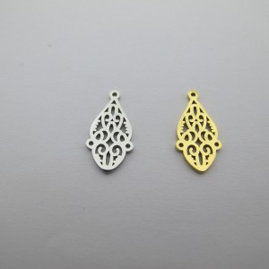 2 charms, 17x9 mm, stainless steel