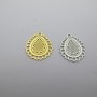 2 openwork teardrop charms, 15x13mm, stainless steel