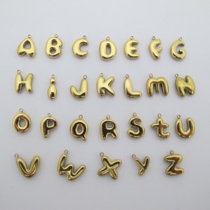 4 Pendentif lettre en acier inoxydable