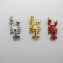 6 pcs Pendentif homard en acier inoxydable