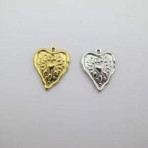5 pcs Pendentif coeur 26x21mm en acier inoxydable