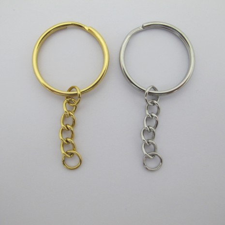5-pack of 30mm stainless steel keychains