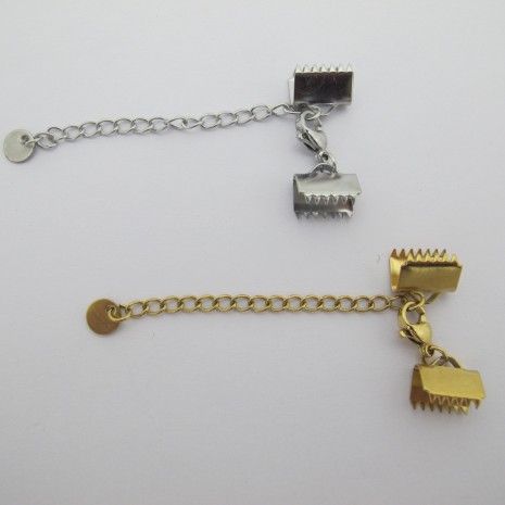 10 pcs 10mm stainless steel ribbon clip chain clasps