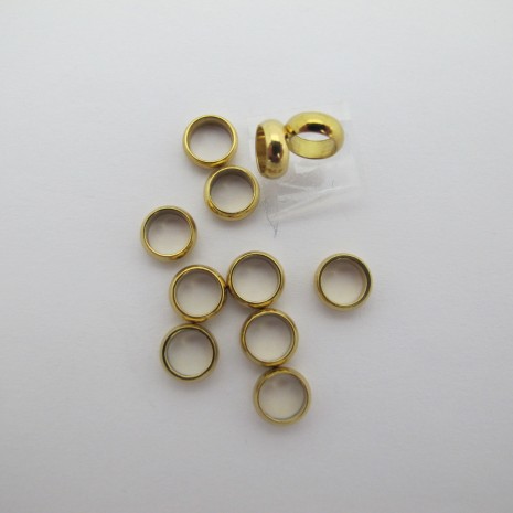 20 Stainless Steel Spacer Beads, 7x2.5x5mm