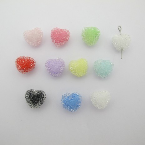 10 heart-shaped beads, 13x11mm
