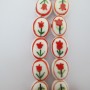 25 ceramic flower beads, 14x12mm