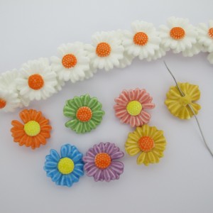 20 Fleur marguerite 19mm en Céramique