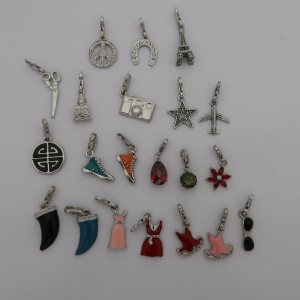 Set of 21 metal charms