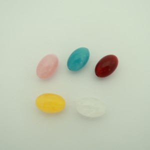 20 oval acrylic beads, 18x12mm