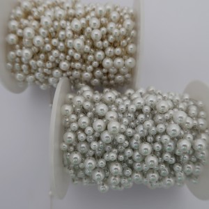 1 mts Chaîne perles verre en acier inoxydable