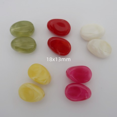 20 pcs Perles 19x13mm acryliques
