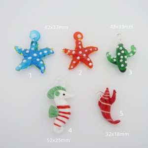 2 pcs pendentifs en verre