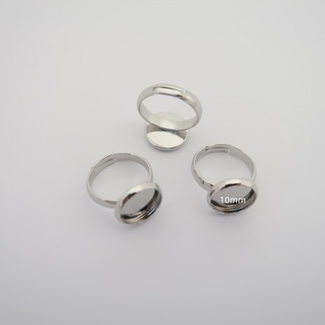 20 Bagues À Rebord Pour Cabochon10mm taille enfant
