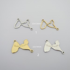 10 pcs Intercalaire guadeloupe acier inoxydable