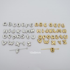 26 stainless steel letter beads, A through Z