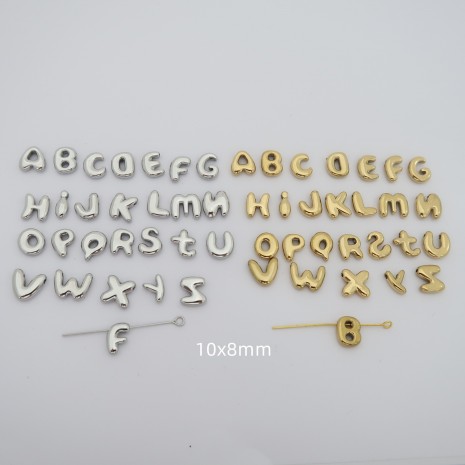 26 pcs perles lettres A à Z en acier inox