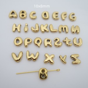 4 pcs perles lettres en acier inox